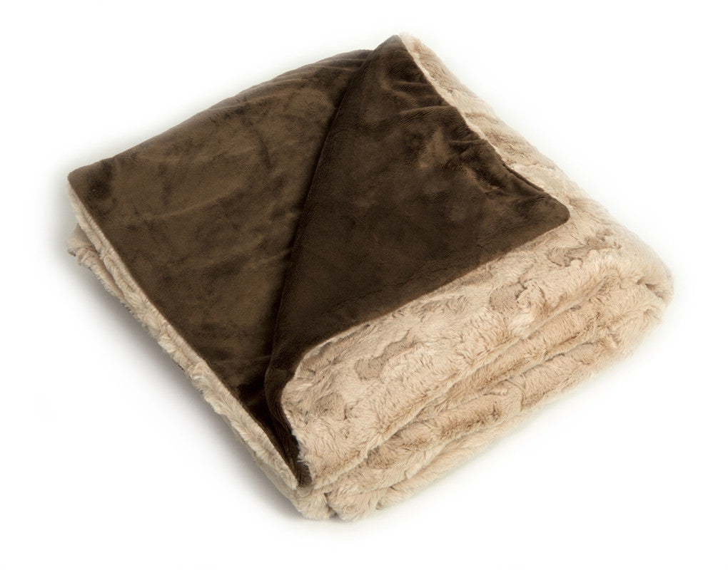 Crushed Camel / Flat Minky Chocolate